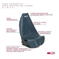 Capa Esportiva Cinza para Banco de Carro: Proteção Premium e Estilo | Universal - imagem 4