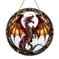 Ornamentos Decorativos de Dragão Circular em Acrílico Colorido - Ilumine Seu Espaço com Estilo - imagem 1