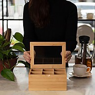 Caixa Porta Chá em Bambu 10x21x16cm – Organize Seus Chás com Estilo - imagem 2