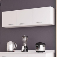 Armário Aéreo 3 Portas 120cm Branco Brilho – Organize sua cozinha com estilo! - imagem 2
