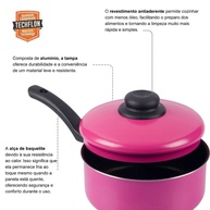 Panela Rosa Antiaderente 16cm: Cozinhe com Estilo! - imagem 2