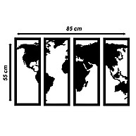 Kit 4 Quadros Mapa Mundi 55x85cm – Decore com Estilo! - imagem 2