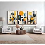 Kit de Quadros Abstratos Geométricos – Decore com Estilo - imagem 1