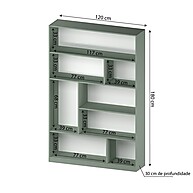 Estante para Livros 180x120cm Seattle Verde – Decore com Estilo - imagem 2