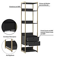 Closet Estante Industrial 2 Gavetas 5 Prateleiras Preto – Organize seu Espaço com Estilo - imagem 2