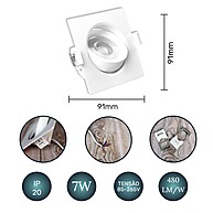 Spot LED Quadrado 7W: Ilumine com Estilo! - imagem 2
