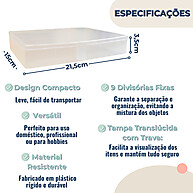 Estojo Organizador Multiuso com 9 Divisórias: Organize Sua Pesca e Objetos com Estilo - imagem 2