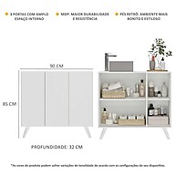 Gabinete Banheiro 3 Portas Retrô Branco – Organização com Estilo - imagem 2