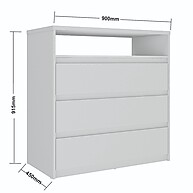 Cômoda 3 Gavetas Branca MDF Gales – Organização com Estilo - imagem 2