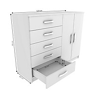 Cômoda Panamá Branca 2 PT 5 GV: Organização com Estilo - imagem 2