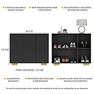 Sapateira 3 Portas Nina: Organização com Estilo - imagem 2
