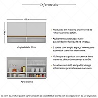 Armário Aéreo Cozinha 105cm: Organize com Estilo! - imagem 2