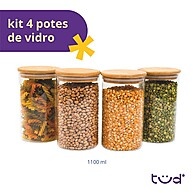 Potes de Vidro com Bambu 1,1L: Organize com Estilo! - imagem 2