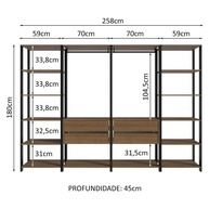 Closet Modulado Valencia 258cm: Organize com Estilo! - imagem 2