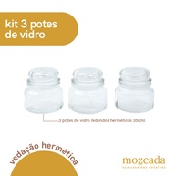 Potes de Vidro Herméticos 350ml: Organize com Estilo! - imagem 2