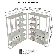 Closet Modulado Valencia 358cm: Organize com Estilo! - imagem 2