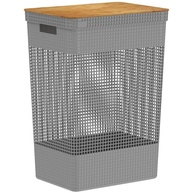 Cesto de Roupa Suja Bambu 49L: Organize com Estilo! - imagem 2