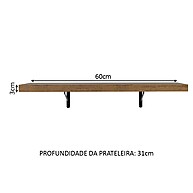 Prateleiras Cozinha Madesa 60cm: Organize com Estilo! - imagem 2