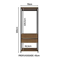 Closet Modulado Valencia 70cm: Organize com Estilo! - imagem 2