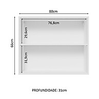 Armário Aéreo Cozinha 80cm: Organize com Estilo! - imagem 2