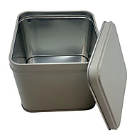 Lata de Metal Quadrada Cinza 8,5x8cm - Organize com Estilo - imagem 2