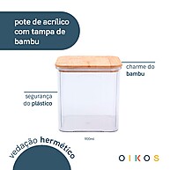 Pote Hermético 900ml: Organize com Estilo! - imagem 2