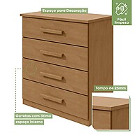 Cômoda 4 Gavetas Amêndoa: Organize com Estilo! - imagem 2
