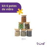 Potes de Vidro 200ml com Bambu: Organize com Estilo! - imagem 2