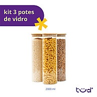 Potes de Vidro 2L com Tampa de Bambu: Organize com Estilo! - imagem 2