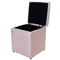 Puff Baú Suede Bege: Organize com Estilo! - imagem 2