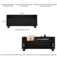 Balcão Gabinete Banheiro com Rodízios 80 cm – Organize com Estilo - imagem 2