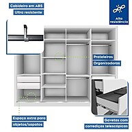 Guarda Roupa Casal Zara 279,3cm com Espelho - Organize com Estilo - imagem 2