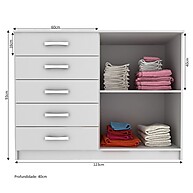 Cômoda Noruega 2 Portas e 5 Gavetas: Organize com Estilo! - imagem 2