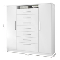 Cômoda J&A Móveis Mega 2 Portas 7 Gavetas: Organize com Estilo - imagem 2