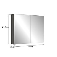 Espelheira Banheiro 80cm Aurora Grafite: Organize com Estilo! - imagem 2