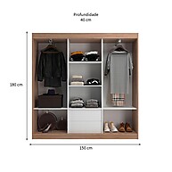 Guarda-Roupa Casal Lisboa 3 PT 2 GV: Organize com Estilo - imagem 2