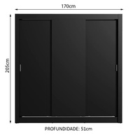 Guarda Roupa Casal Preto Mônaco: Organize com Estilo! - imagem 2