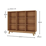Estante Baixa 9 Nichos Amelia Nogal: Organize com Estilo - imagem 2