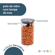 Pote de Vidro 700ml Oikos: Organize com Estilo! - imagem 2