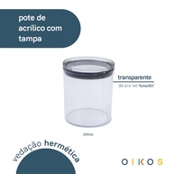 Pote Acrílico 850ml Oikos: Organize com Estilo! - imagem 2