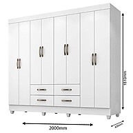 Guarda Roupa Casal Branco 8 Portas: Organize com Estilo! - imagem 2