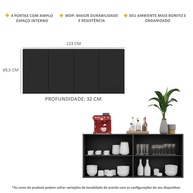 Aparador Buffet 4 Portas Preto: Organize com Estilo! - imagem 2