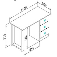 Escrivaninha 110cm: Organize-se com Estilo! - imagem 2