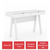 Escrivaninha 2 Gavetas Branco: Organize-se com Estilo! - imagem 2