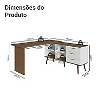 Mesa Escritório em L 3 Gavetas: Organize-se com Estilo! - imagem 2