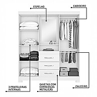 Guarda-Roupa Solteiro 4 Portas: Organize-se com Estilo! - imagem 2