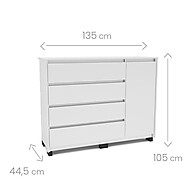 Cômoda 4 Gavetas 1 Porta Coimbra: Organize seu Quarto com Estilo - imagem 2