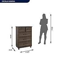 Cômoda 5 Gavetas Manaus Imbuia Natural: Organize seu Quarto com Estilo - imagem 2