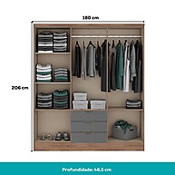 Guarda-Roupa Casal 6 Portas Troy: Organize Seu Quarto com Estilo - imagem 2