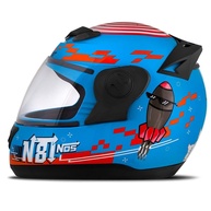 Capacete Evolution G6 Pro Tork N8 Memes Azul Claro/Laranja - Tam. 60: Segurança e Estilo com Humor! - imagem 1